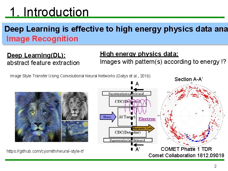 1. Introduction Deep Learning is effective to high energy physics data ana Image Recognition