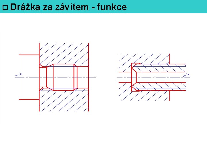  Drážka za závitem - funkce 