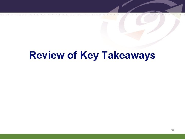 Review of Key Takeaways 50 