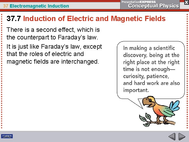 37 Electromagnetic Induction 37. 7 Induction of Electric and Magnetic Fields There is a