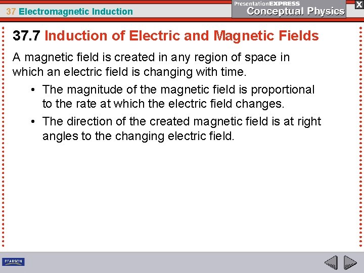 37 Electromagnetic Induction 37. 7 Induction of Electric and Magnetic Fields A magnetic field