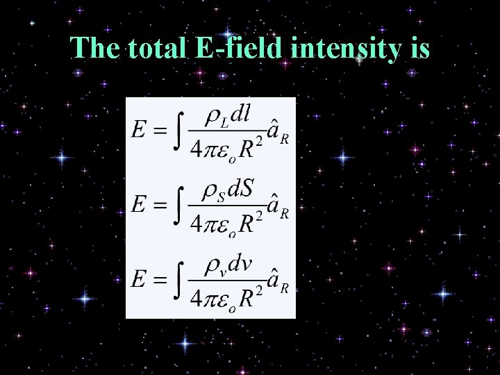 The total E-field intensity is 