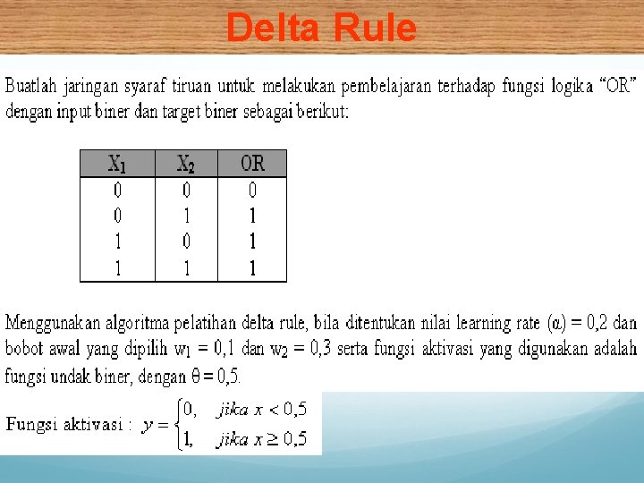 Delta Rule 