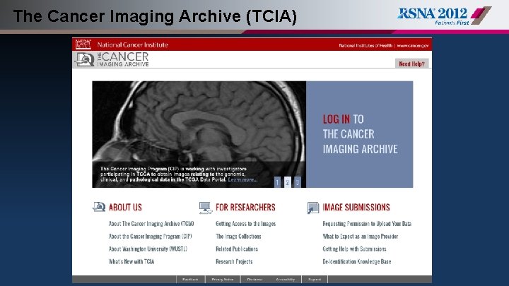 The Cancer Imaging Archive (TCIA) 