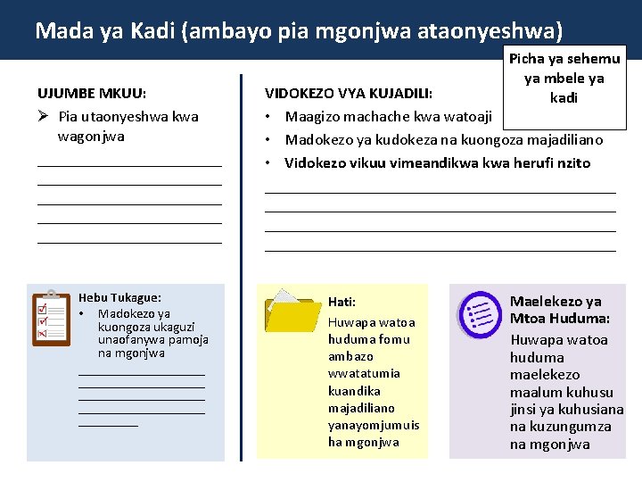 Mada ya Kadi (ambayo pia mgonjwa ataonyeshwa) UJUMBE MKUU: Ø Pia utaonyeshwa kwa wagonjwa Mada ya Kadi (ambayo pia mgonjwa ataonyeshwa) UJUMBE MKUU: Ø Pia utaonyeshwa kwa wagonjwa