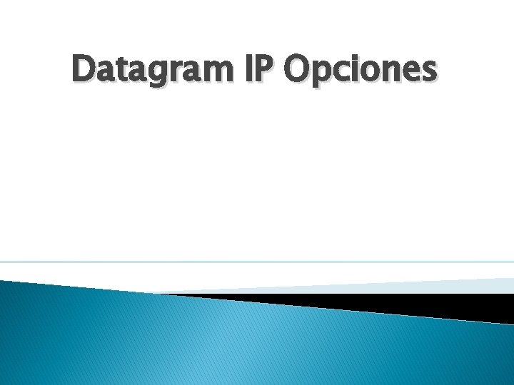 Datagram IP Opciones 