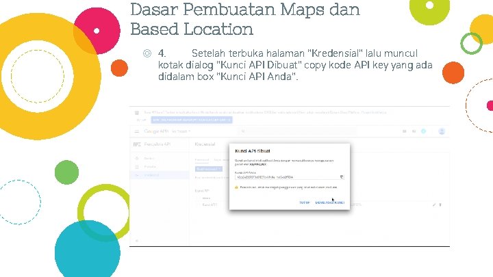 Dasar Pembuatan Maps dan Based Location ◎ 4. Setelah terbuka halaman "Kredensial" lalu muncul