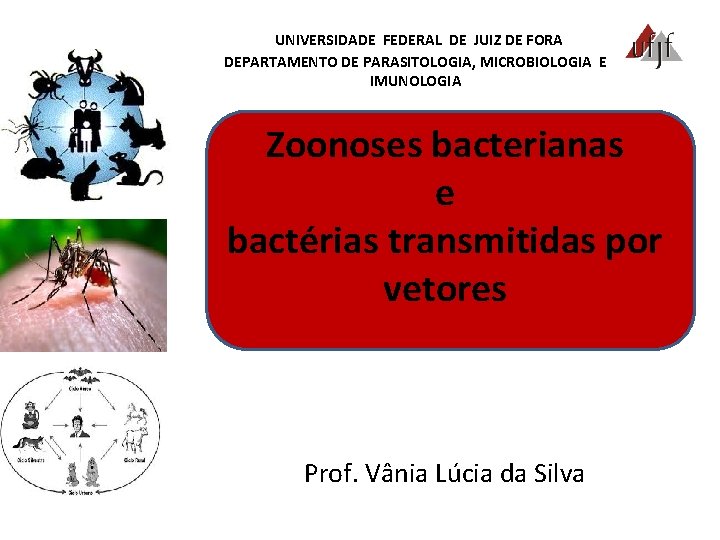 UNIVERSIDADE FEDERAL DE JUIZ DE FORA DEPARTAMENTO DE PARASITOLOGIA, MICROBIOLOGIA E IMUNOLOGIA Zoonoses bacterianas