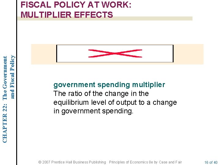 CHAPTER 22: The Government and Fiscal Policy FISCAL POLICY AT WORK: MULTIPLIER EFFECTS government