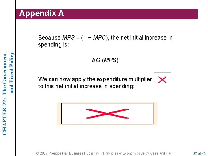 Appendix A CHAPTER 22: The Government and Fiscal Policy Because MPS = (1 −
