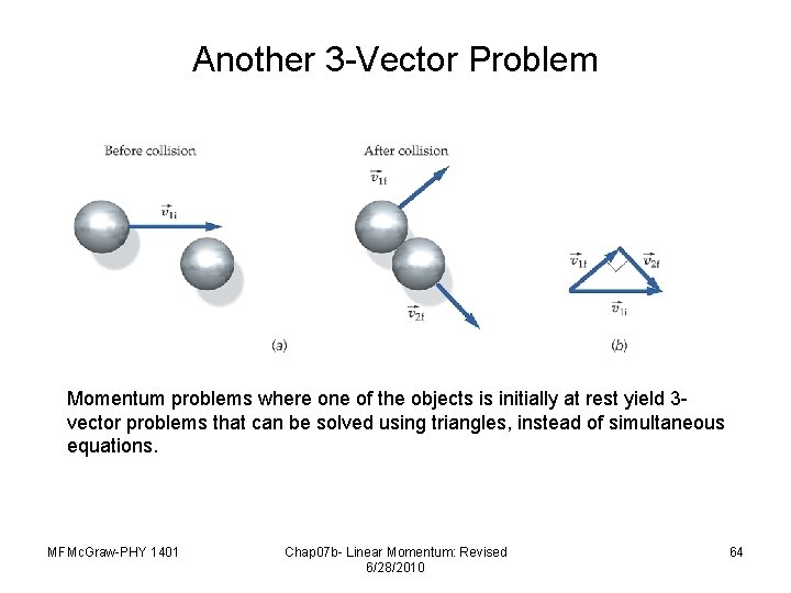 Another 3 -Vector Problem Momentum problems where one of the objects is initially at