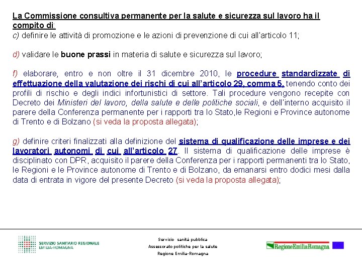 Tutela della salute e della sicurezza dei lavoratori