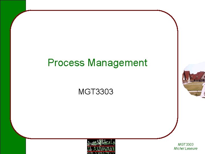 Process Management MGT 3303 Michel Leseure 