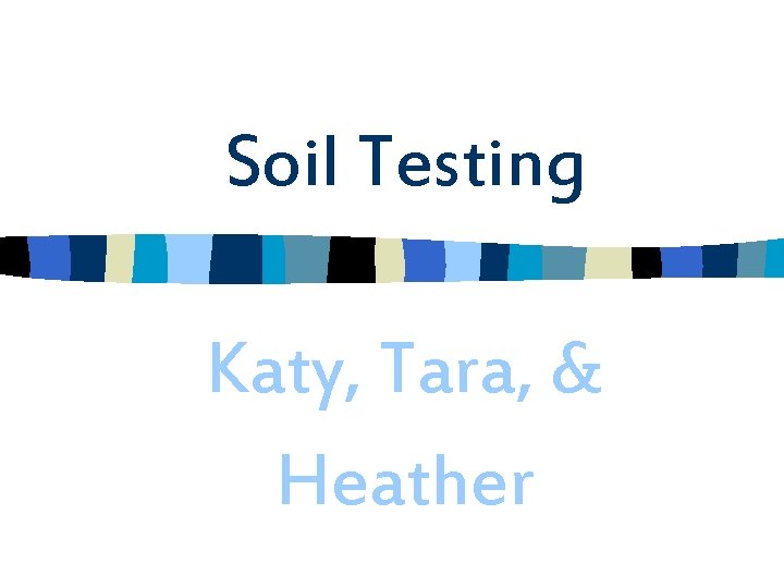 Soil Testing Katy, Tara, & Heather 