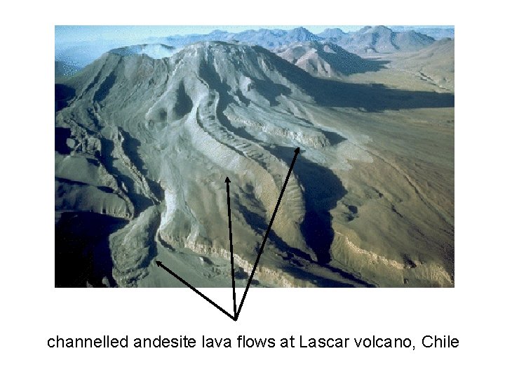 channelled andesite lava flows at Lascar volcano, Chile 