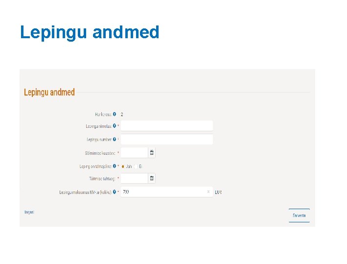 Lepingu andmed 