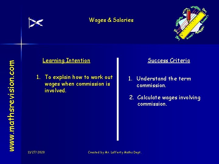 www. mathsrevision. com Wages & Salaries Learning Intention 1. To explain how to work