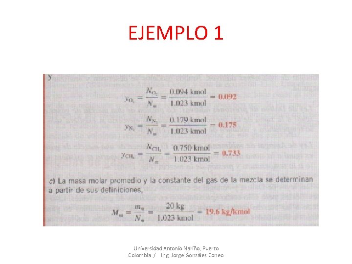 EJEMPLO 1 Universidad Antonio Nariño, Puerto Colombia / Ing. Jorge González Coneo 