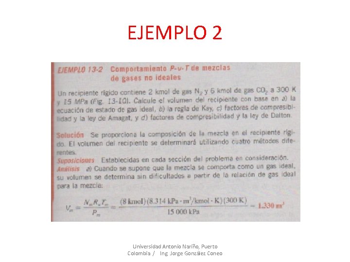 EJEMPLO 2 Universidad Antonio Nariño, Puerto Colombia / Ing. Jorge González Coneo 