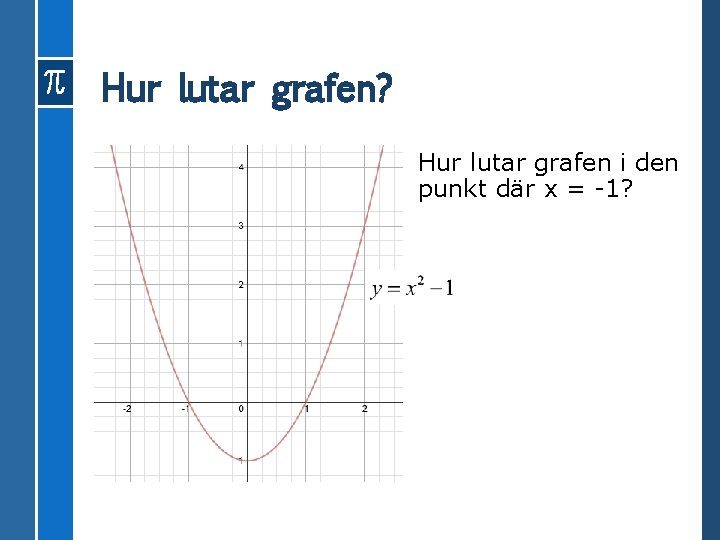 Hur lutar grafen? Hur lutar grafen i den punkt där x = -1? 