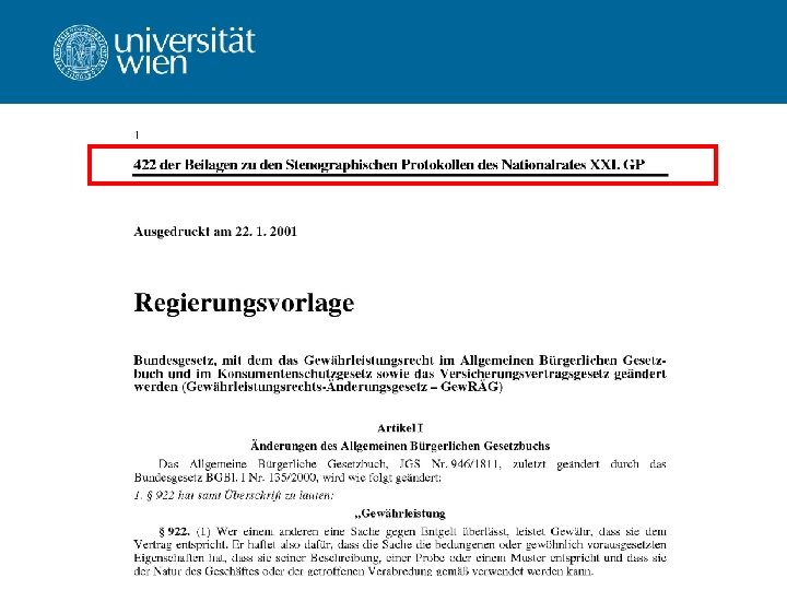 Univ. -Prof. Dr. Ernst Karner WS 2011/12 