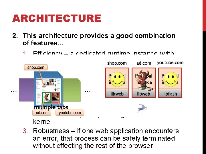 ARCHITECTURE 2. This architecture provides a good combination of features. . . 1. Efficiency