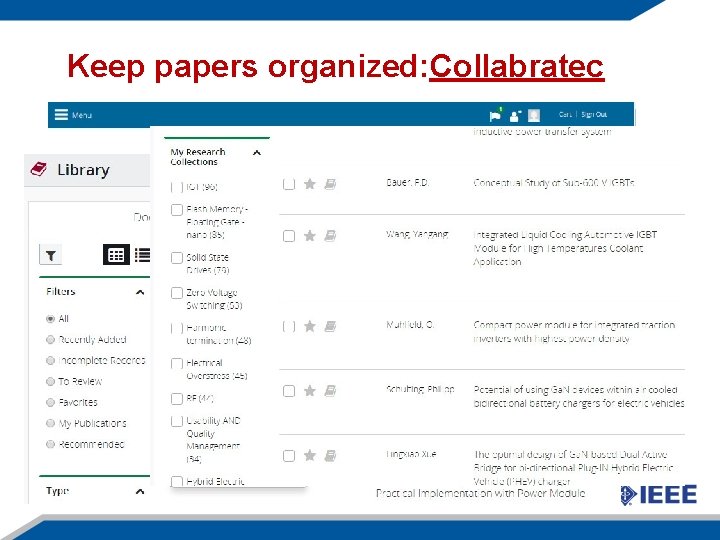 Keep papers organized: Collabratec 