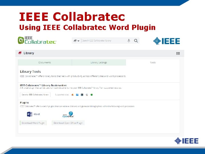 IEEE Collabratec Using IEEE Collabratec Word Plugin 