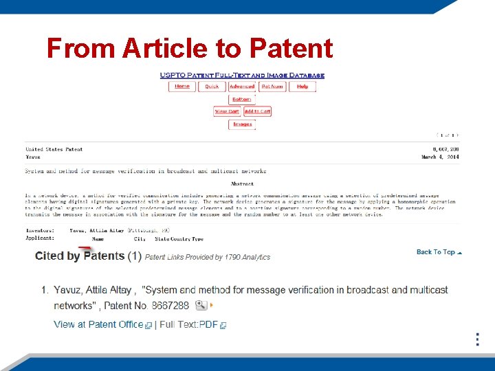 From Article to Patent 