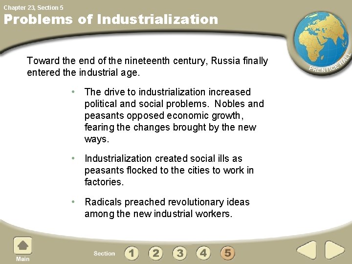 Chapter 23, Section 5 Problems of Industrialization Toward the end of the nineteenth century,