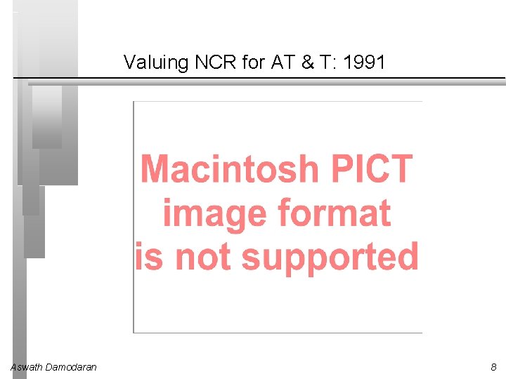 Valuing NCR for AT & T: 1991 Aswath Damodaran 8 