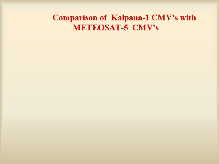 Comparison of Kalpana-1 CMV’s with METEOSAT-5 CMV’s 