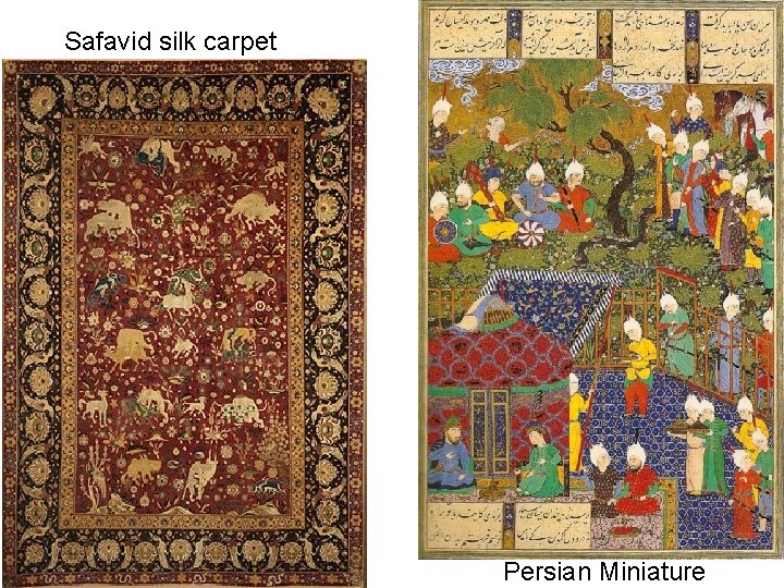 Safavid silk carpet Persian Miniature 
