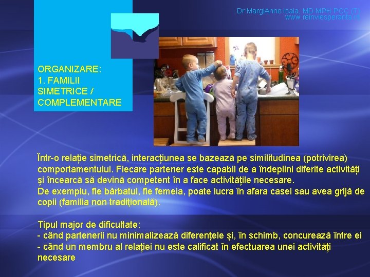 Dr Margi. Anne Isaia, MD MPH PCC (T) www. reinviesperanta. ro ORGANIZARE: 1. FAMILII