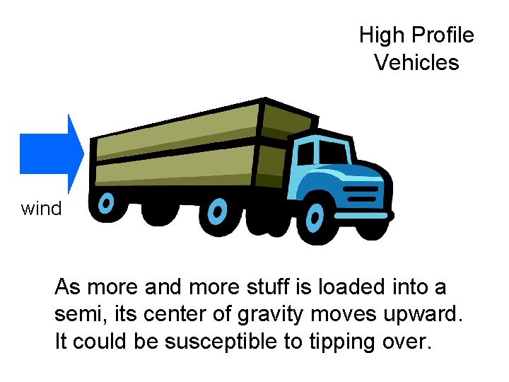 High Profile Vehicles wind As more and more stuff is loaded into a semi,