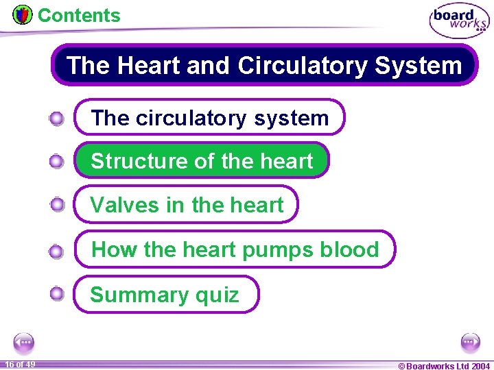 Contents The Heart and Circulatory System The circulatory system Structure of the heart Valves