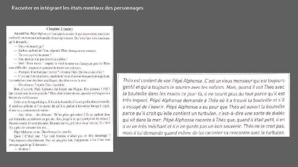 Raconter en intégrant les états mentaux des personnages 