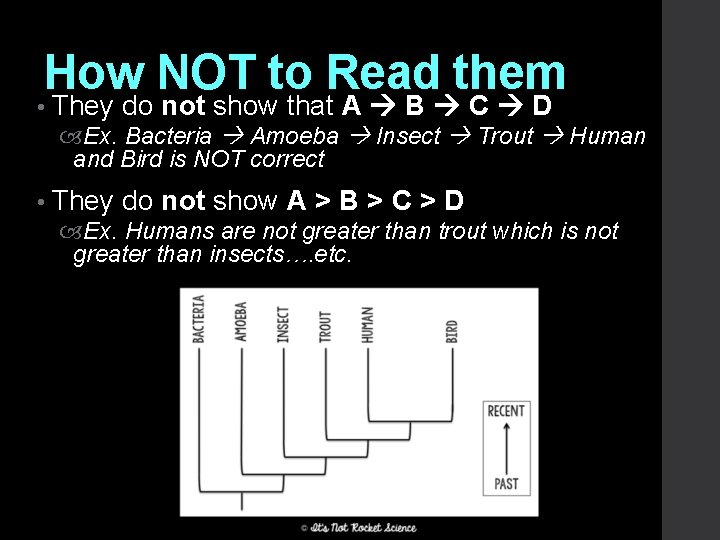 How NOT to Read them • They do not show that A B C