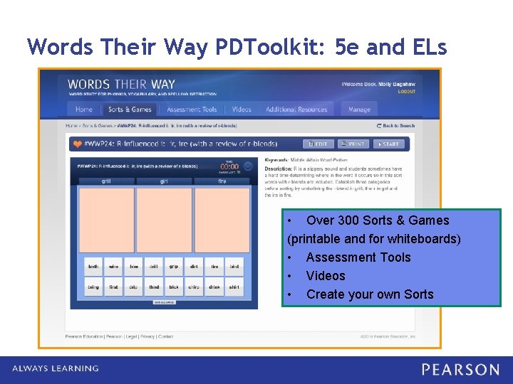 Words Their Way PDToolkit: 5 e and ELs • Over 300 Sorts & Games Words Their Way PDToolkit: 5 e and ELs • Over 300 Sorts & Games