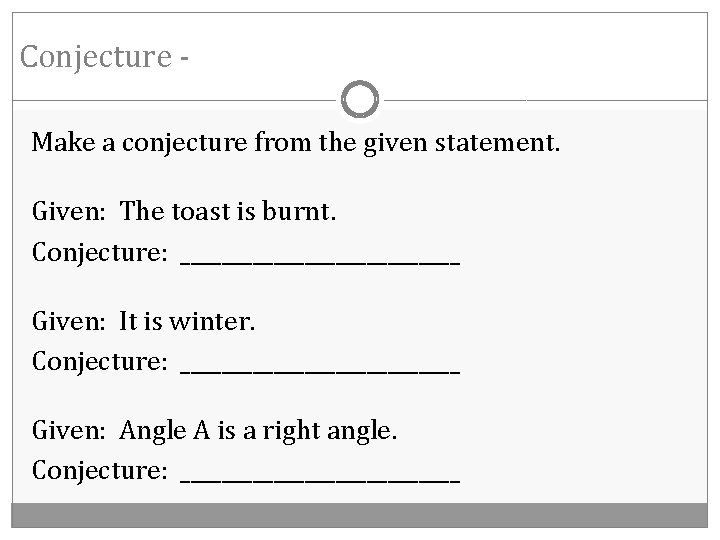 Conjecture Make a conjecture from the given statement. Given: The toast is burnt. Conjecture: