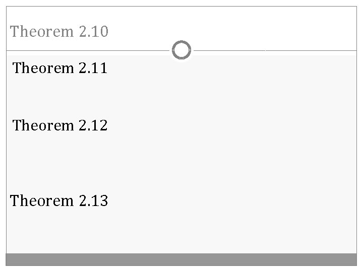 Theorem 2. 10 Theorem 2. 11 Theorem 2. 12 Theorem 2. 13 