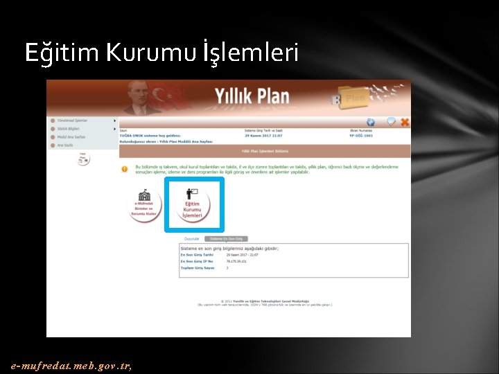 Eğitim Kurumu İşlemleri e-mufredat. meb. gov. tr, 