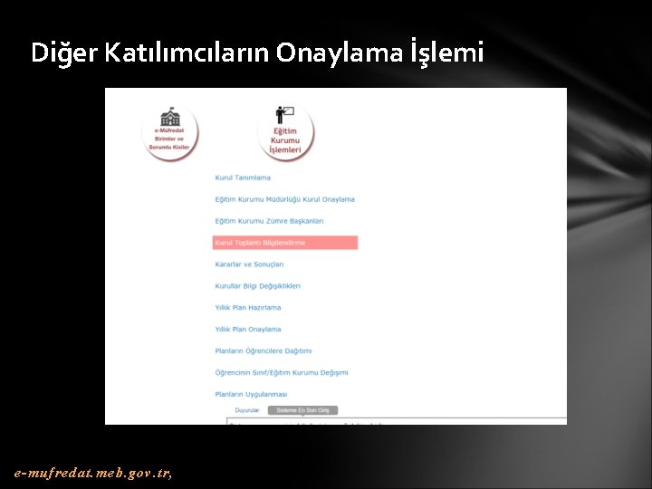 Diğer Katılımcıların Onaylama İşlemi e-mufredat. meb. gov. tr, 