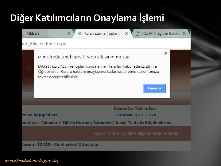 Diğer Katılımcıların Onaylama İşlemi e-mufredat. meb. gov. tr, 