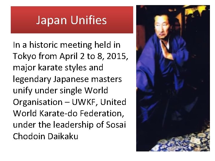 Japan Unifies In a historic meeting held in Tokyo from April 2 to 8,