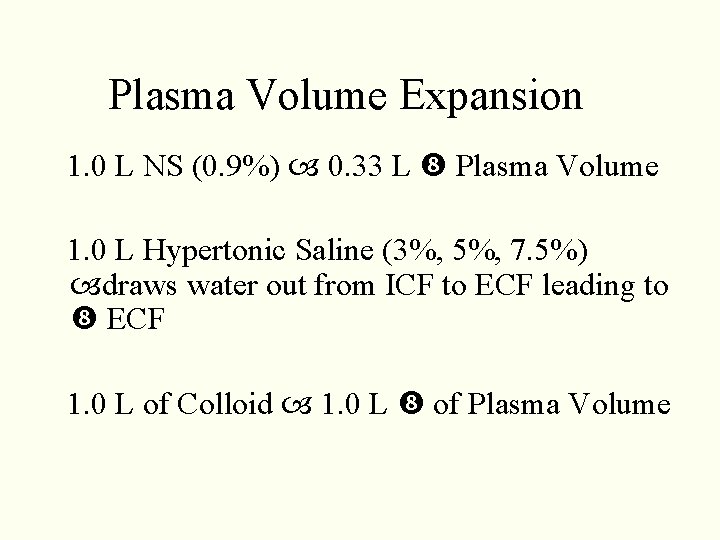 Plasma Volume Expansion 1. 0 L NS (0. 9%) 0. 33 L Plasma Volume Plasma Volume Expansion 1. 0 L NS (0. 9%) 0. 33 L Plasma Volume