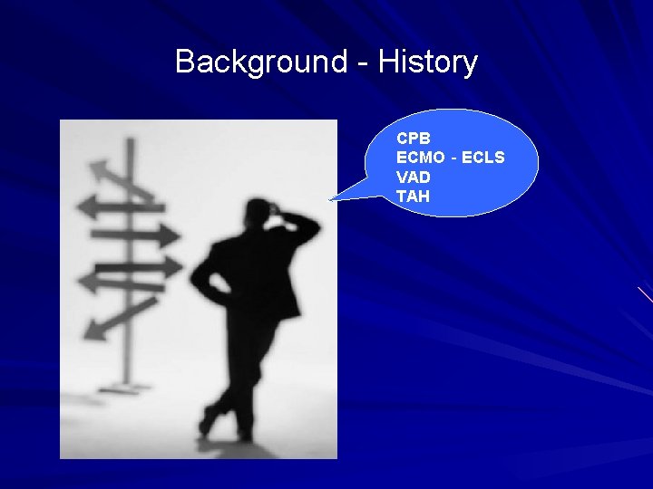 Background - History CPB ECMO‐ECLS VAD TAH 