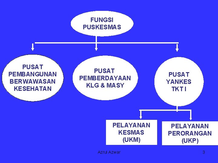 FUNGSI PUSKESMAS PUSAT PEMBANGUNAN BERWAWASAN KESEHATAN PUSAT PEMBERDAYAAN KLG & MASY PELAYANAN KESMAS (UKM)