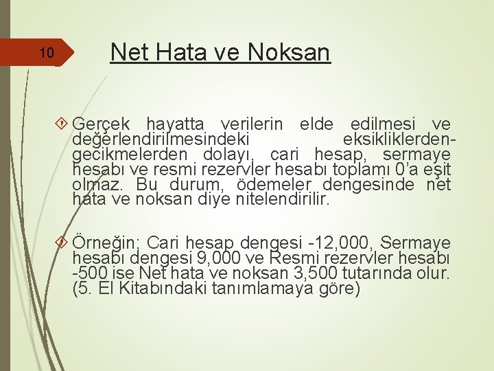 10 Net Hata ve Noksan Gerçek hayatta verilerin elde edilmesi ve değerlendirilmesindeki eksikliklerdengecikmelerden dolayı, 10 Net Hata ve Noksan Gerçek hayatta verilerin elde edilmesi ve değerlendirilmesindeki eksikliklerdengecikmelerden dolayı,