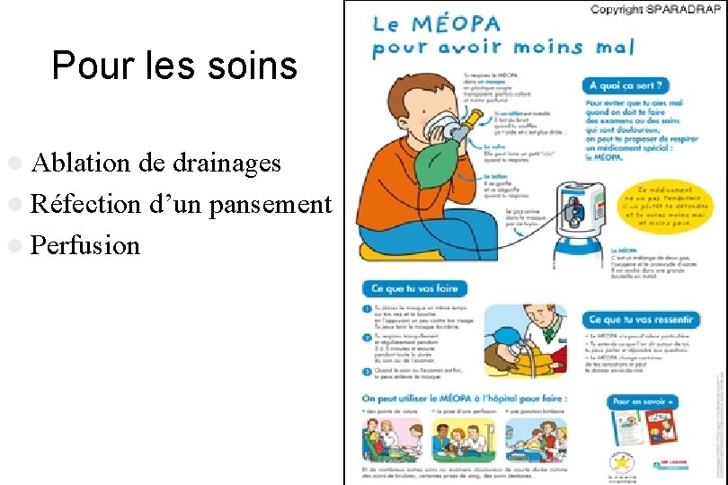 Pour les soins l Ablation de drainages l Réfection d’un pansement l Perfusion Pour les soins l Ablation de drainages l Réfection d’un pansement l Perfusion